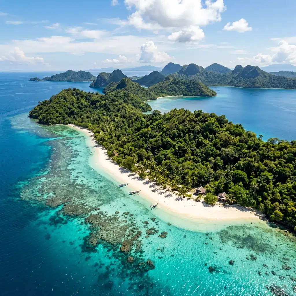 Aerial view of Banggai Islands